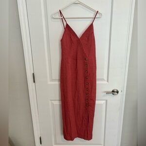 Knot Sisters (Anthropologie) Striped Midi Button Up Dress Red & Pink - NWT Small